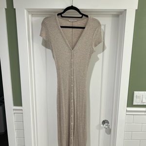 Reformation dress in oatmeal color.